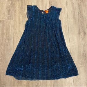 Joe Fresh Kids Shimmer Blue Flutter Sleeve Dress - Kid Size M